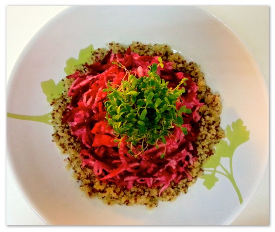 Beet-Turnip salad on a quinoa ground
